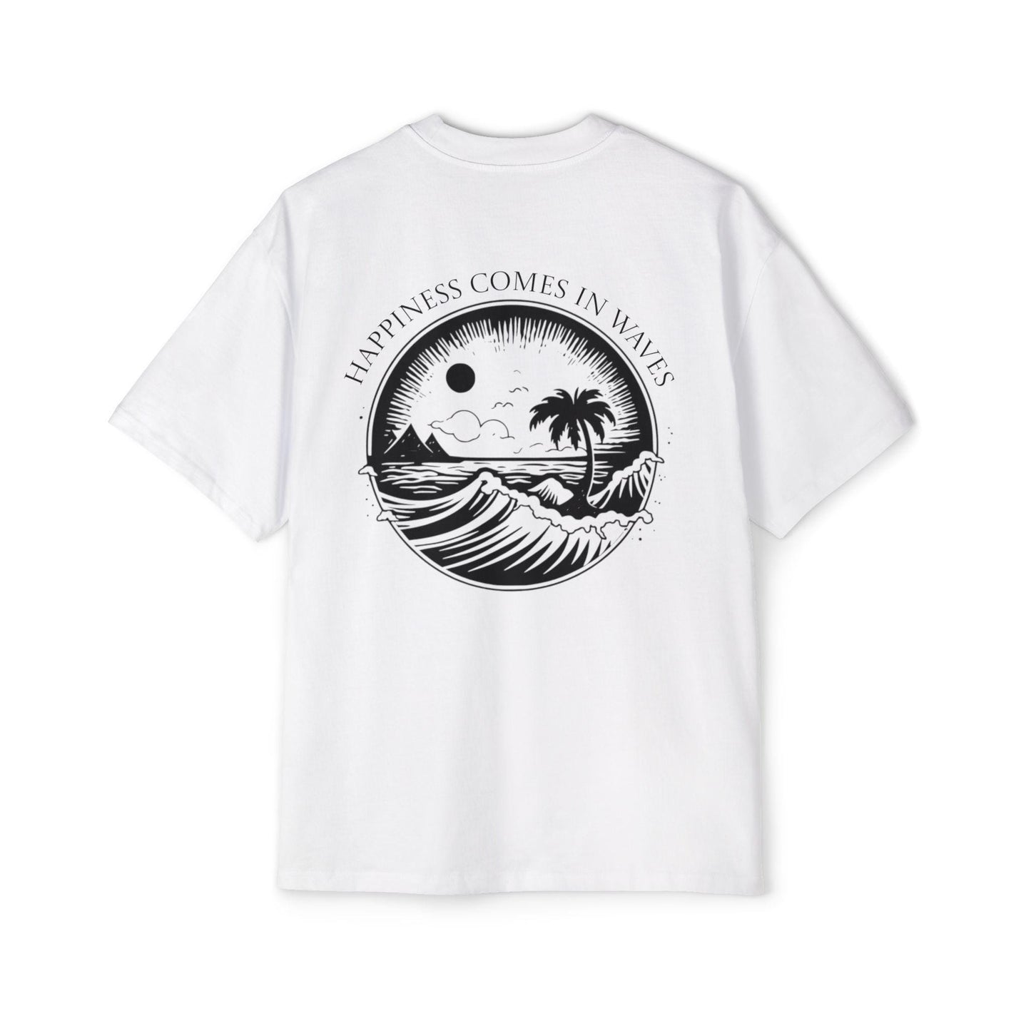 Happiness Comes in Waves Tee, Summer Shirt, Oversized Men’s Tee, Beachwear, Casual Tee, Gift for Beach Lovers, Beach Shirt, Summer Vibe