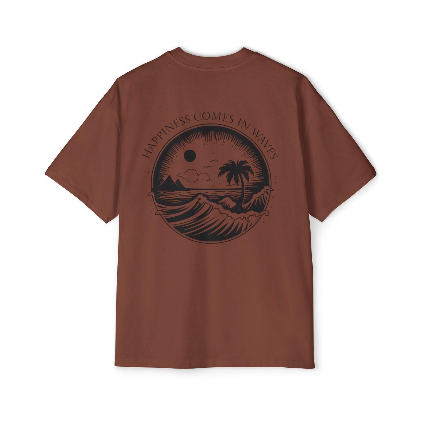 Happiness Comes in Waves Tee, Summer Shirt, Oversized Men’s Tee, Beachwear, Casual Tee, Gift for Beach Lovers, Beach Shirt, Summer Vibe