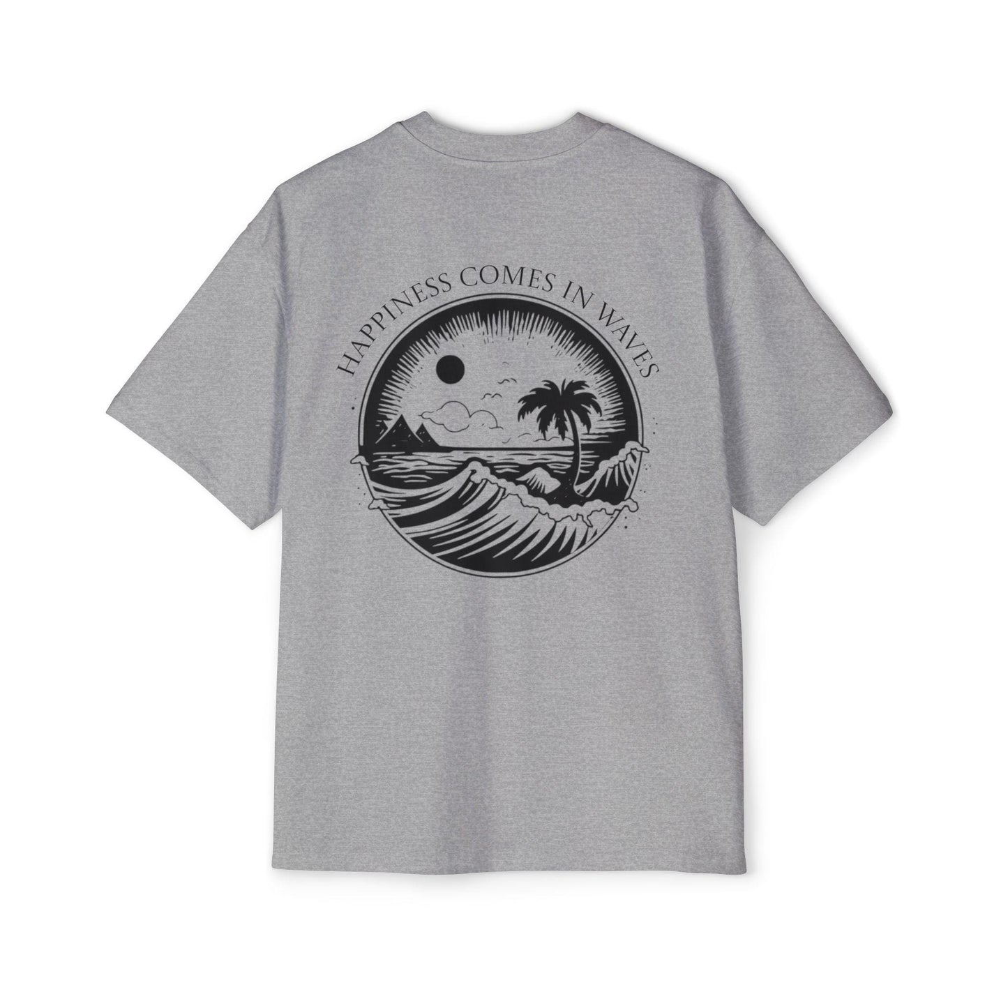 Happiness Comes in Waves Tee, Summer Shirt, Oversized Men’s Tee, Beachwear, Casual Tee, Gift for Beach Lovers, Beach Shirt, Summer Vibe