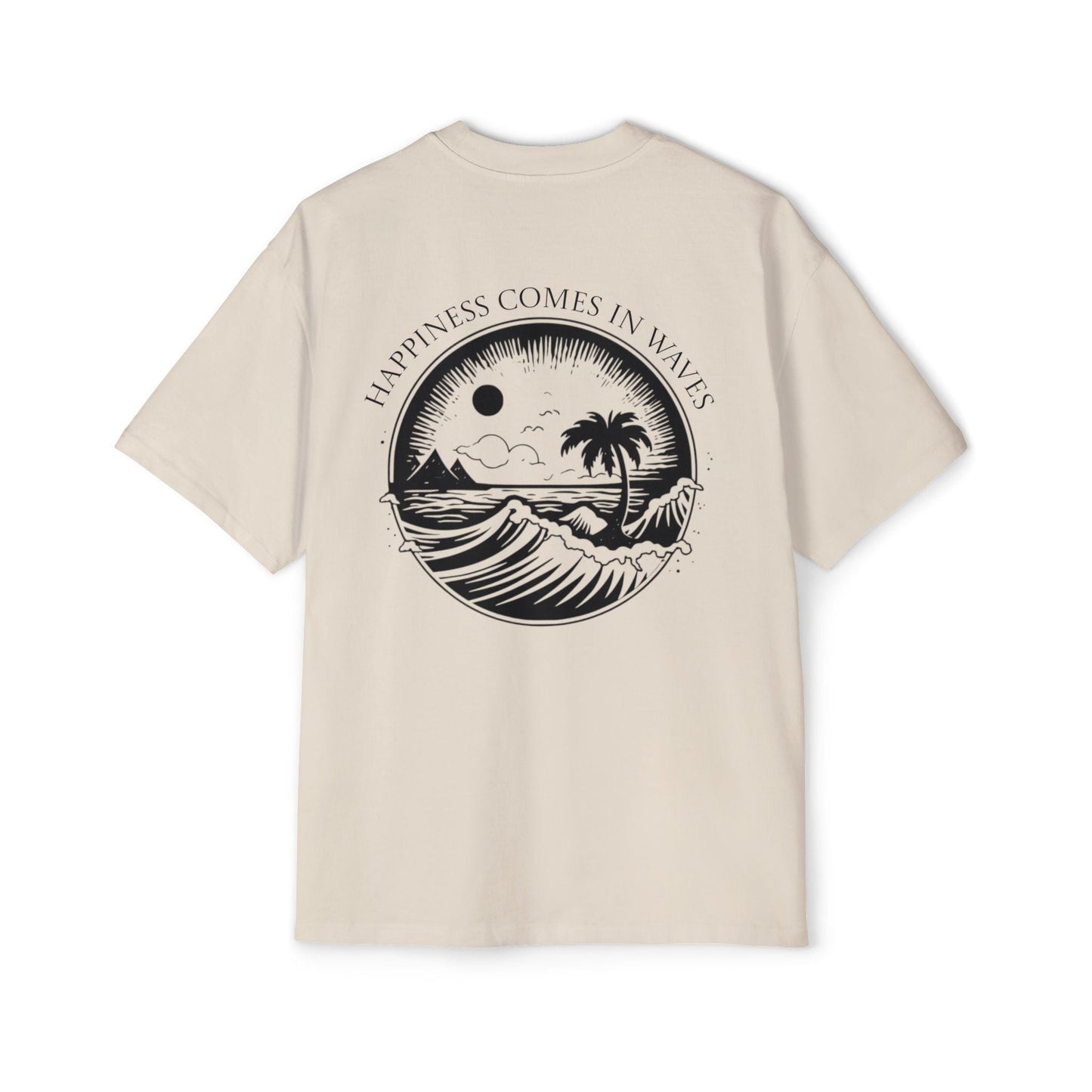Happiness Comes in Waves Tee, Summer Shirt, Oversized Men’s Tee, Beachwear, Casual Tee, Gift for Beach Lovers, Beach Shirt, Summer Vibe