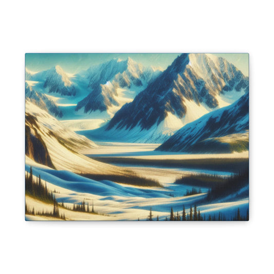 Mountain Serenity Canvas Art Print, Perfect for Home Decor, Nature Lovers, Gift for Adventurers, Winter Landscape Wall Art, Cozy Room Accent