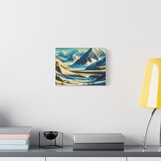 Mountain Serenity Canvas Art Print, Perfect for Home Decor, Nature Lovers, Gift for Adventurers, Winter Landscape Wall Art, Cozy Room Accent